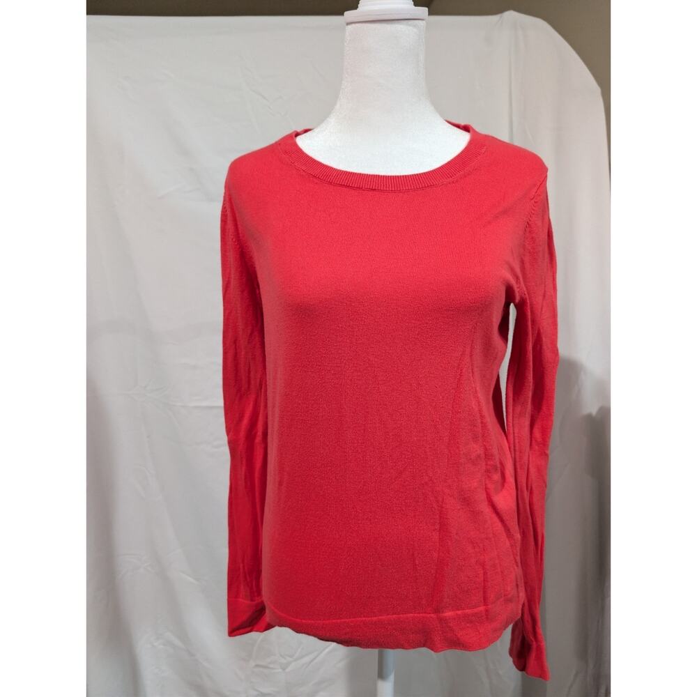 J.Crew Women's 100% Cotton Teddie Sweater Size Small Red Pullover Preppy Shirt